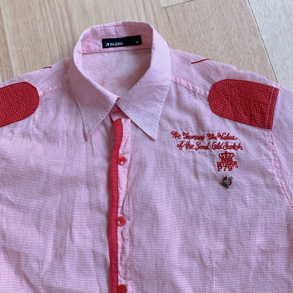 Men’s red short sleeve shirt by Pazzo